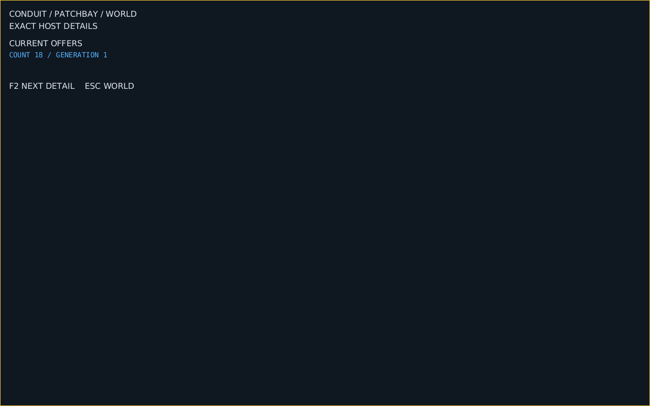 The exact-detail inspector lists the operations this running Host currently offers.