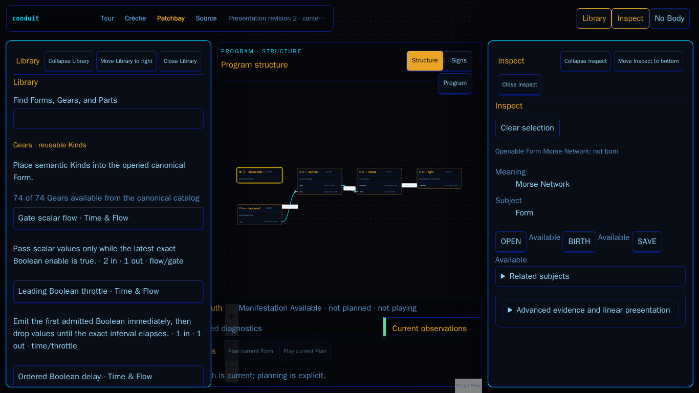 Morse Network manifested in a browser